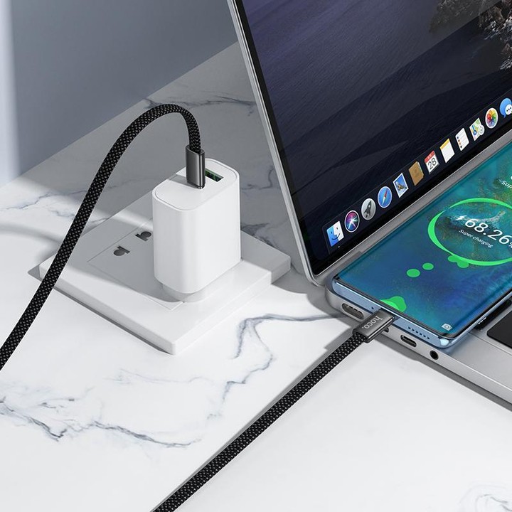 hoco X125 USB-C / Type-C to USB-C / Type-C Exceso 60W Charging Data Cable, Length: 1m(Black)