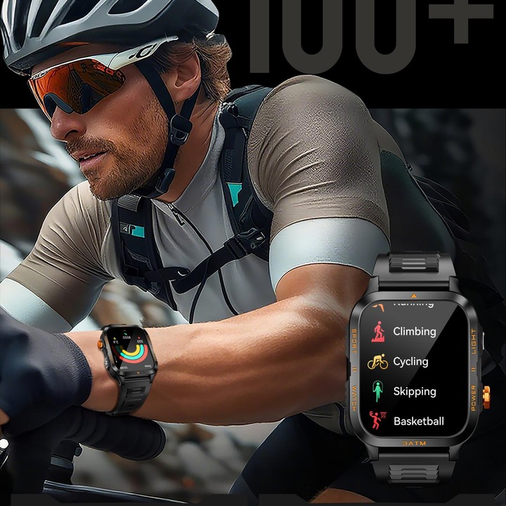 KT89 1.96 inch Square Screen Bluetooth Sports Smart Watch(Black)