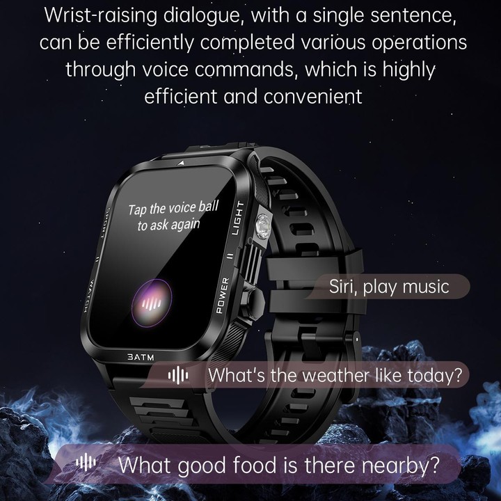 KT89 1.96 inch Square Screen Bluetooth Sports Smart Watch(Black)