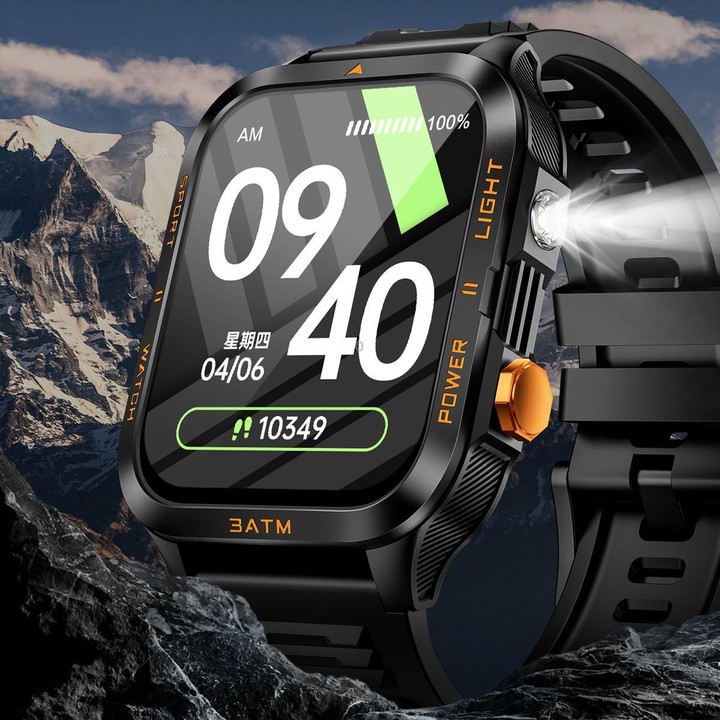 KT89 1.96 inch Square Screen Bluetooth Sports Smart Watch(Orange)