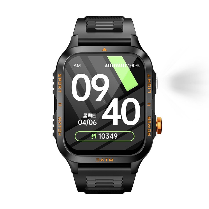 KT89 1.96 inch Square Screen Bluetooth Sports Smart Watch(Orange)