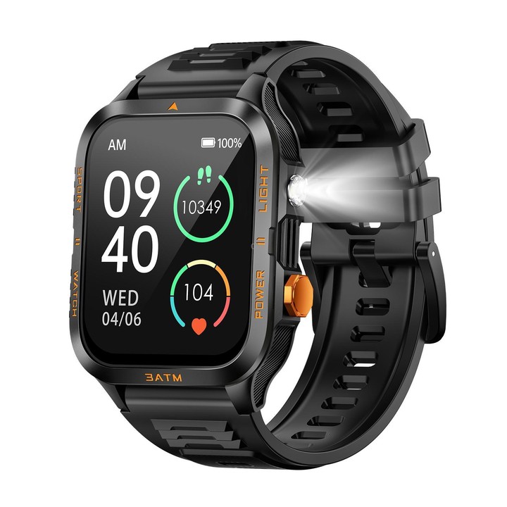 KT89 1.96 inch Square Screen Bluetooth Sports Smart Watch(Orange)