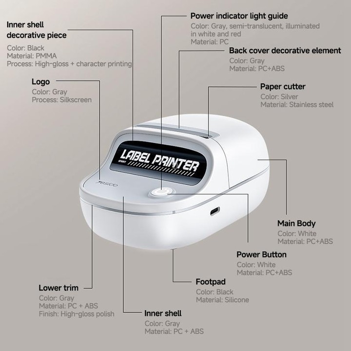 Yesido SP10 Thermal Label Printer(White)