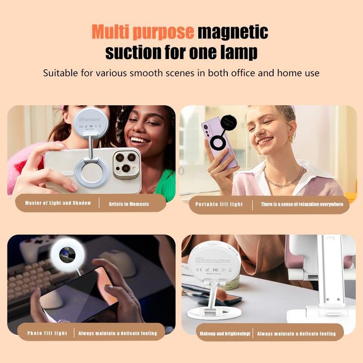 K3 Fill Light MagSafe Vacuum Magnetic Phone Holder(White)