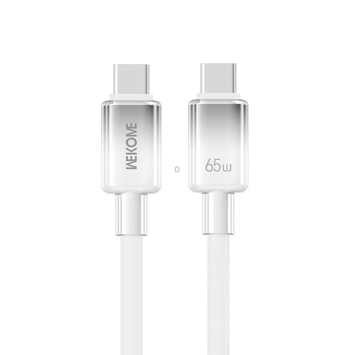WK WDC-C11 QIN Series 1m 65W Type-C to Type-C Magnetic Silicone Fast Charging Data Cable(White)