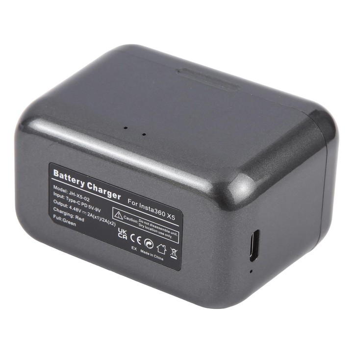 JH-X5-02 For Insta360 X5 Dual Batteries Charging Box Fast Charge Hub