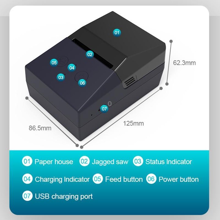 POS-5820 2 inch Portable Thermal Label Printer