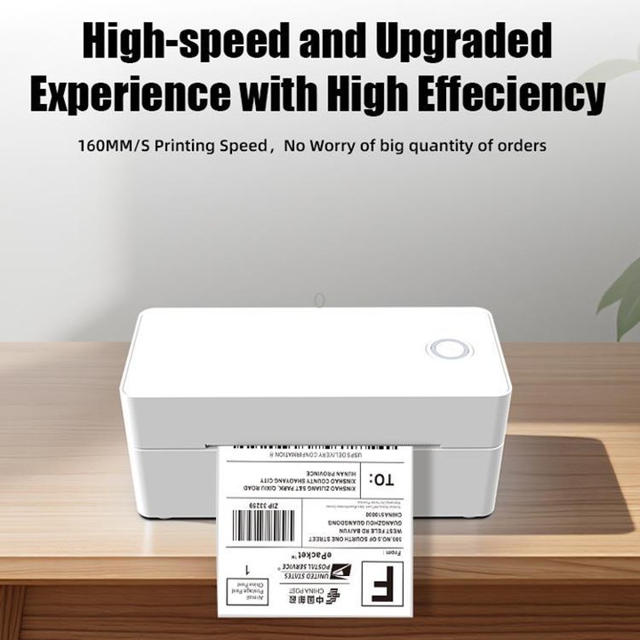 POS-9260 Thermal Label & Barcode Printer with Stand, Plug:AU Plug(White)