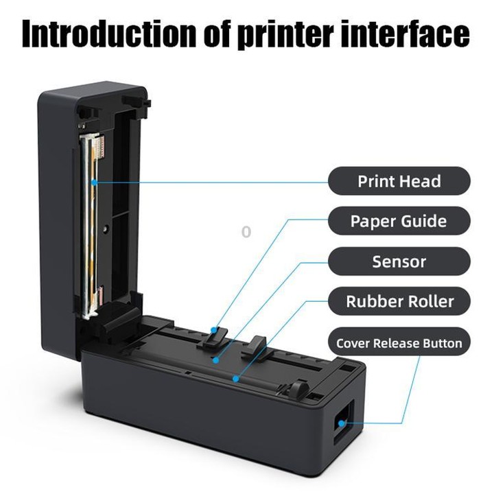 POS-9260 Thermal Label & Barcode Printer with Stand, Plug:EU Plug(Black)