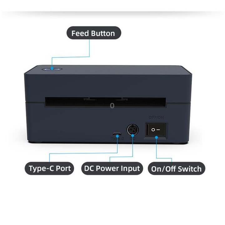POS-9260 Thermal Label & Barcode Printer with Stand, Plug:EU Plug(Black)