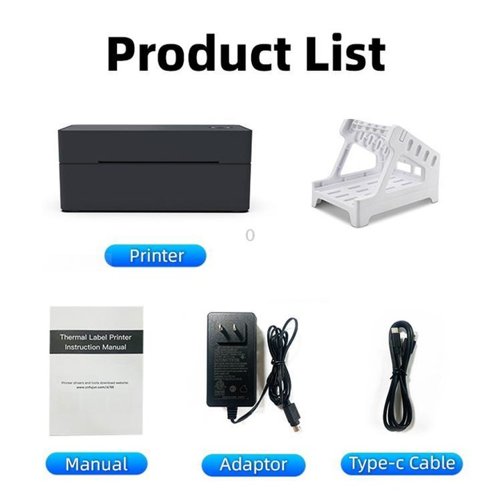 POS-9260 Thermal Label & Barcode Printer with Stand, Plug:UK Plug(White)