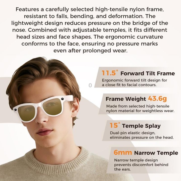 M02 Ultra 8MP Camera AI Smart Glasses Photochromic Lenses with Black Charging Case(Black)