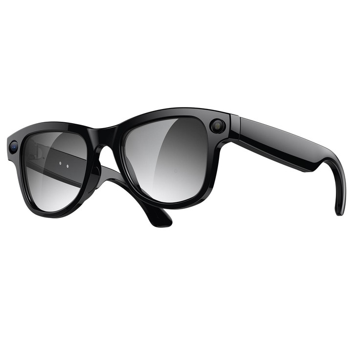 M02 Ultra 8MP Camera AI Smart Glasses Photochromic Lenses with Black Charging Case(Black)
