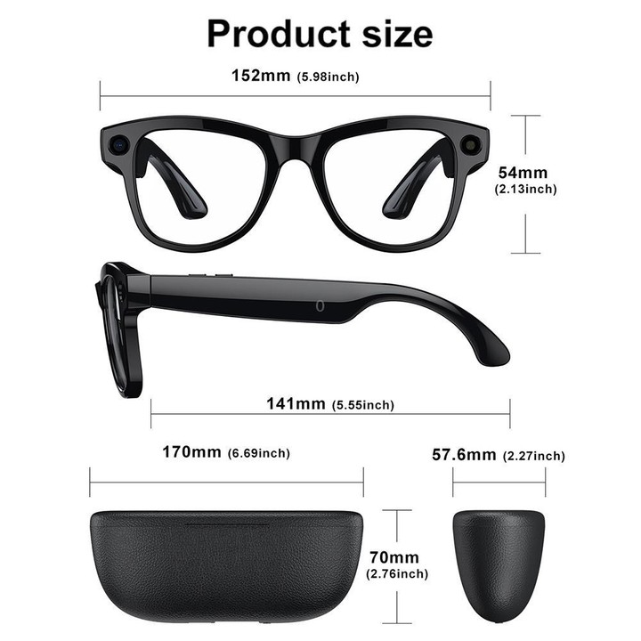 M02 Ultra 8MP Camera AI Smart Glasses Photochromic Lenses with Black Charging Case(Beige)