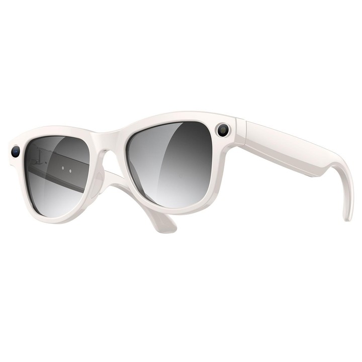 M02 Ultra 8MP Camera AI Smart Glasses Photochromic Lenses with Black Charging Case(Beige)