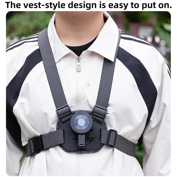 6 in 1 Magnetic Base Vest-style Photography Chest Strap Body Mount Belt with Mount & Screw