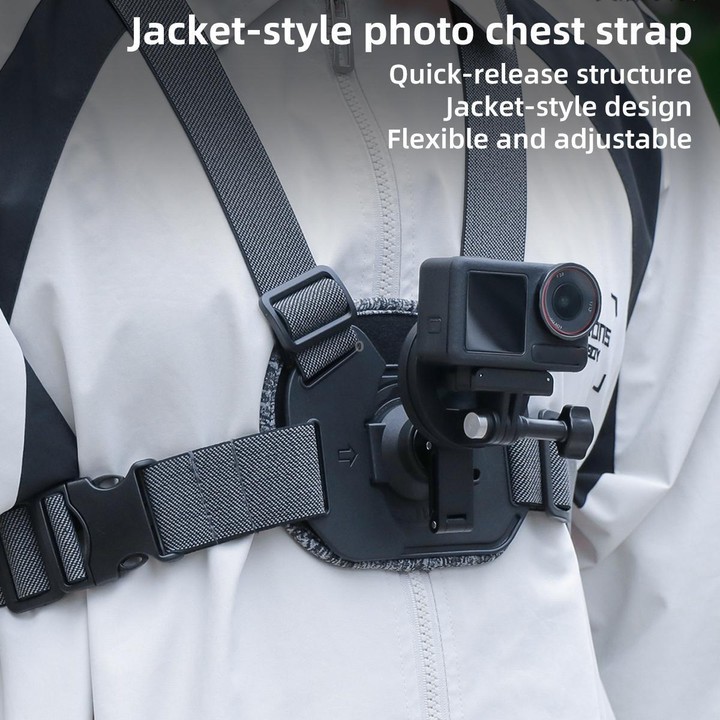 6 in 1 Magnetic Base Vest-style Photography Chest Strap Body Mount Belt with Mount & Screw