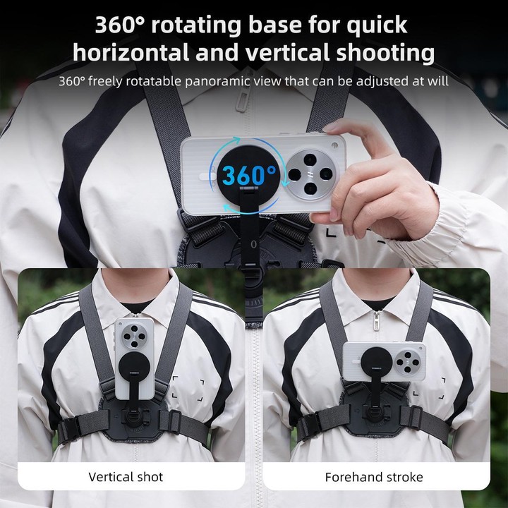 5 in 1 Magnetic Ring Base Vest-style Photography Chest Strap Body Mount Belt with Mount & Screw