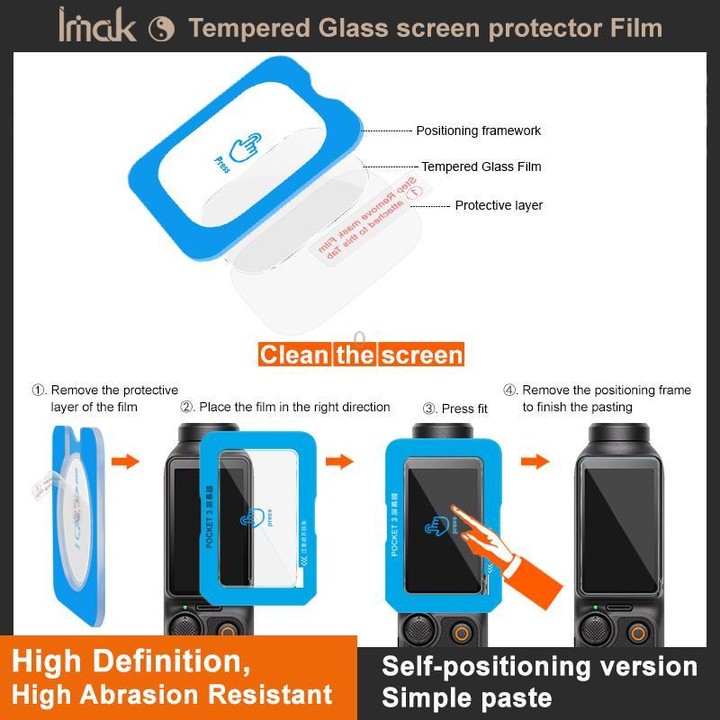 For Insta360 X4 Air imak Tempered Glass Film, Self-positioning Version