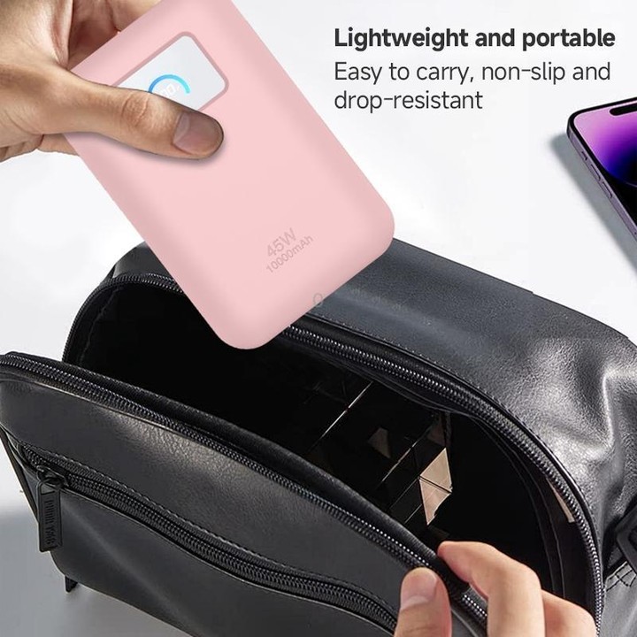 For Anker Nano 45W 10000mAh Power Bank Silicone Protective Case(Pink)