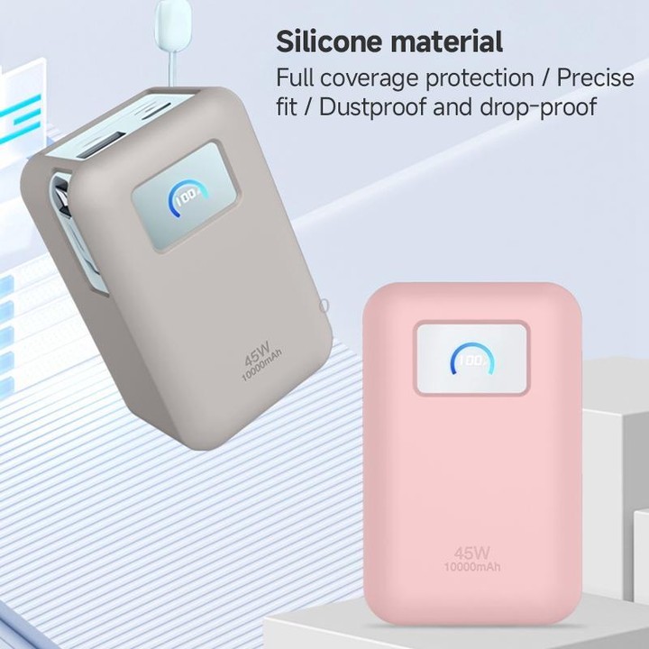 For Anker Nano 45W 10000mAh Power Bank Silicone Protective Case(Grey)