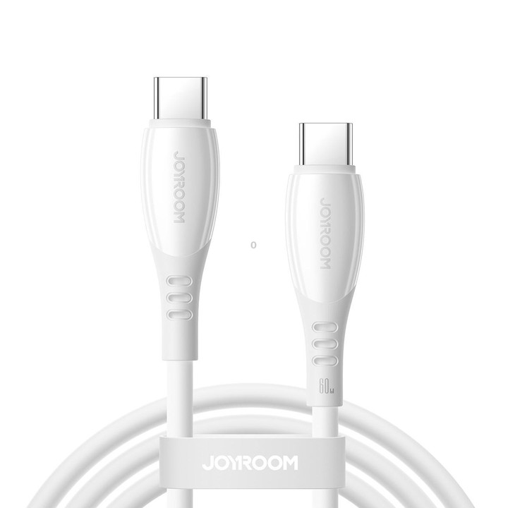 JOYROOM S-A59 Vibrant Series 60W Type-C to Type-C Fast Charging Data Cable, Length:1.2m(White)
