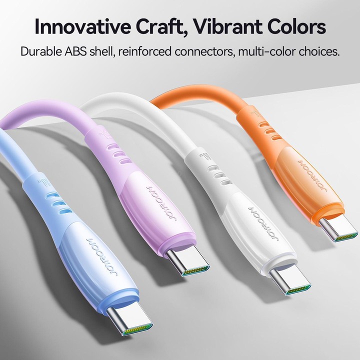JOYROOM S-A59 Vibrant Series 60W Type-C to Type-C Fast Charging Data Cable, Length:1.2m(White)