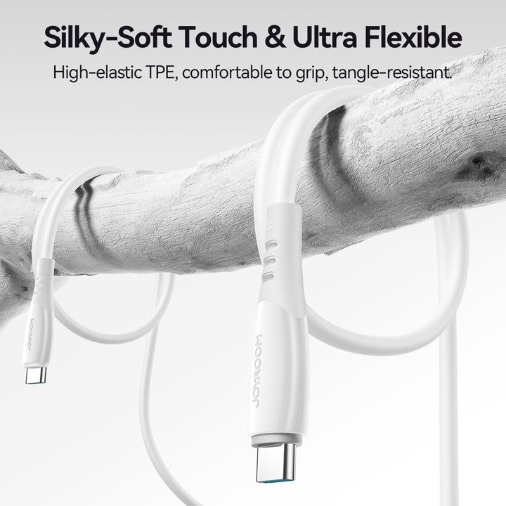 JOYROOM S-A59 Vibrant Series 60W Type-C to Type-C Fast Charging Data Cable, Length:1.2m(White)