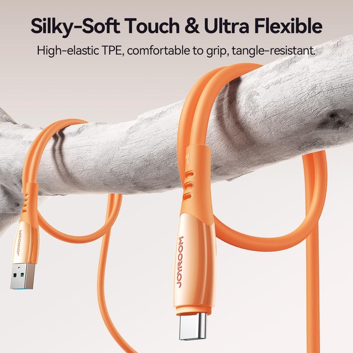 JOYROOM S-A59 Vibrant Series 3A USB to Type-C Fast Charging Data Cable, Length:1.2m(Orange)