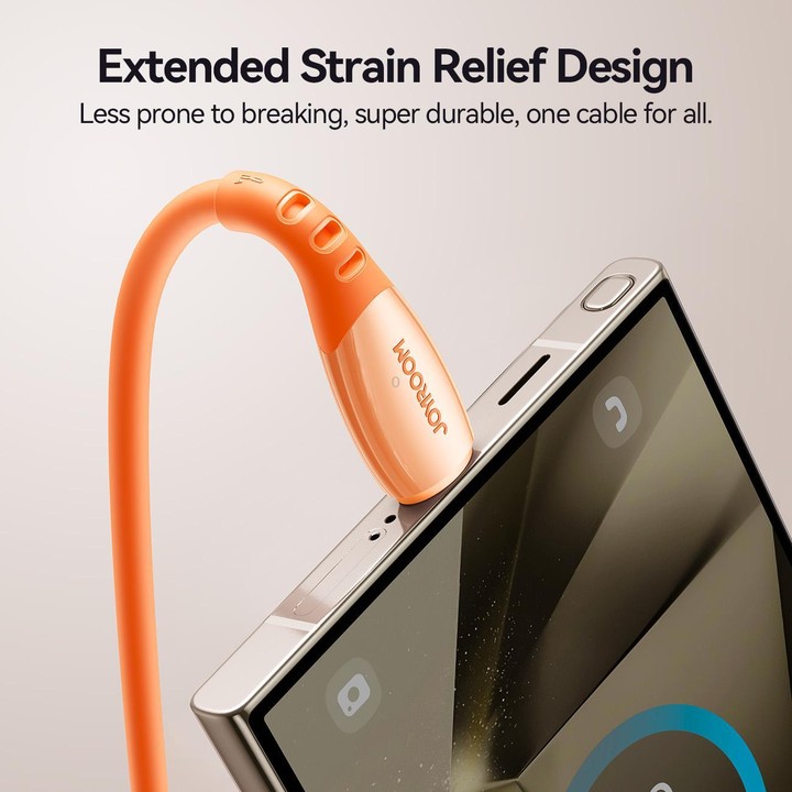 JOYROOM S-A59 Vibrant Series 3A USB to Type-C Fast Charging Data Cable, Length:1.2m(Orange)