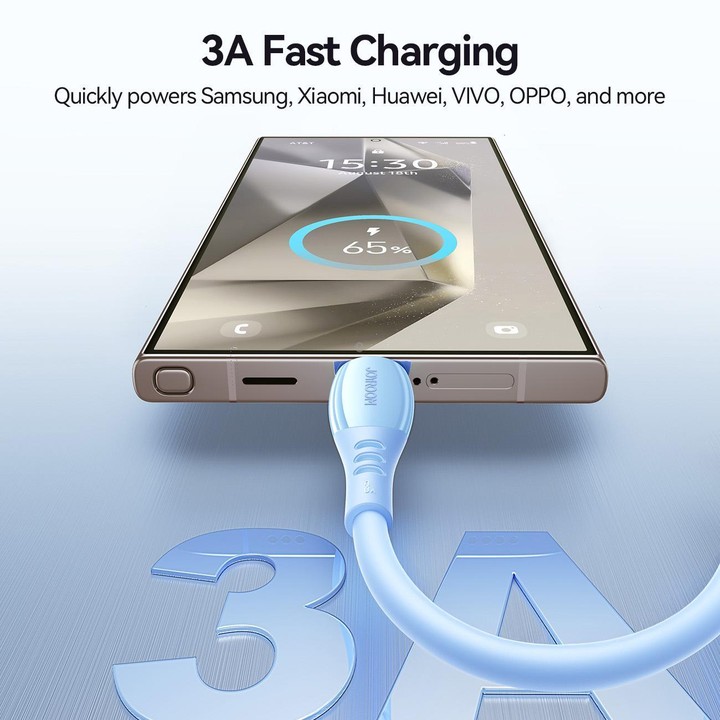 JOYROOM S-A59 Vibrant Series 3A USB to Type-C Fast Charging Data Cable, Length:1.2m(Blue)