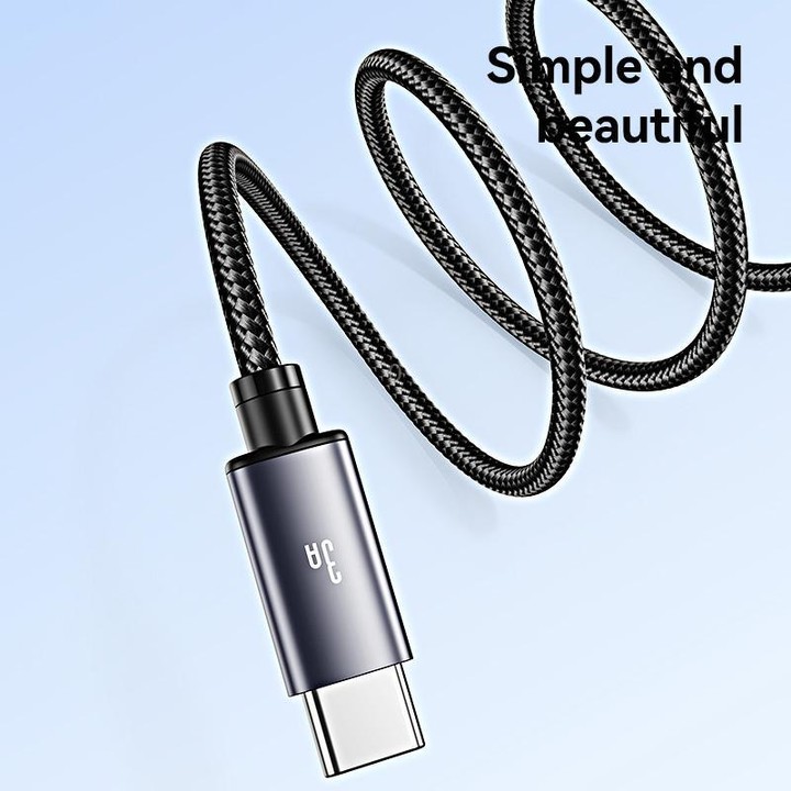 USAMS SJ767 U91 3A USB to Type-C Aluminum Alloy Fast Charging Data Cable, Length: 1m(Gun Color)