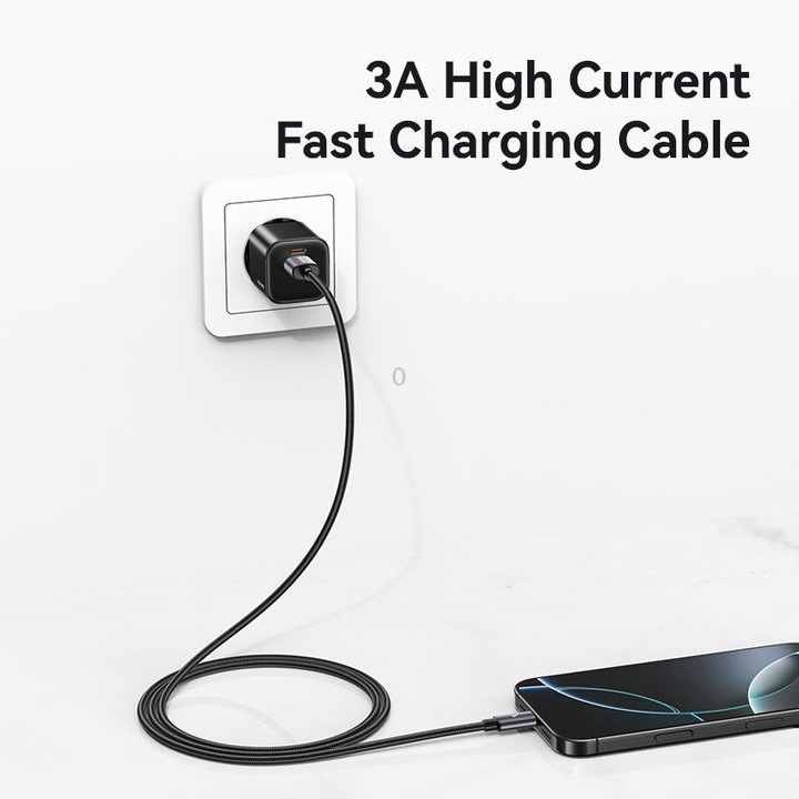 USAMS SJ767 U91 3A USB to Type-C Aluminum Alloy Fast Charging Data Cable, Length: 1m(Gun Color)