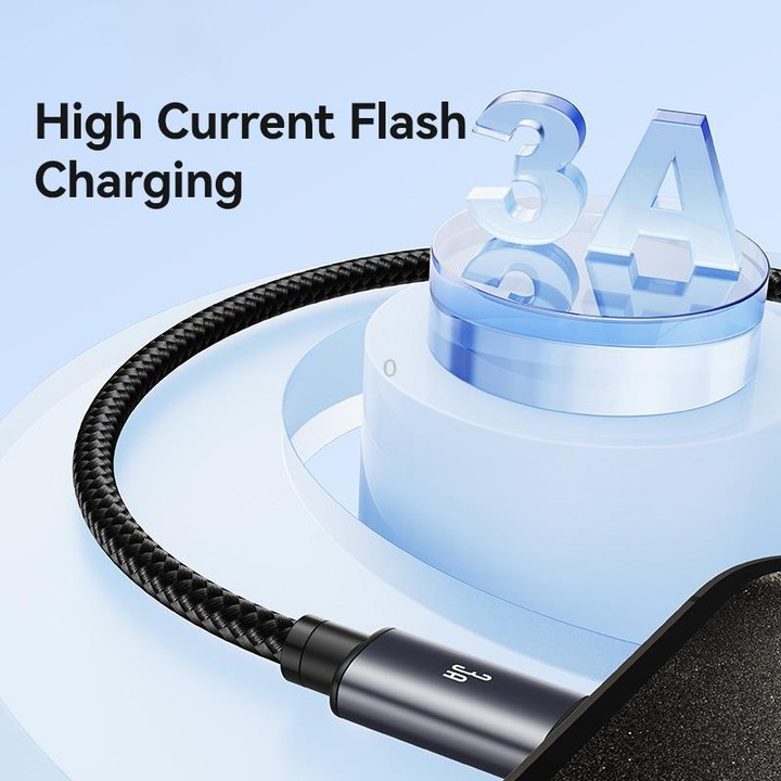 USAMS SJ767 U91 3A USB to Type-C Aluminum Alloy Fast Charging Data Cable, Length: 1m(Gun Color)