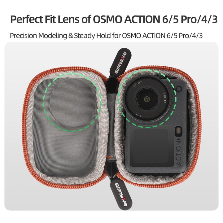 For DJI Osmo Action 6 / 5 Pro / 4 / 3 Sunnylife Portable Carrying Storage Box Mini Body Bag(Orange)