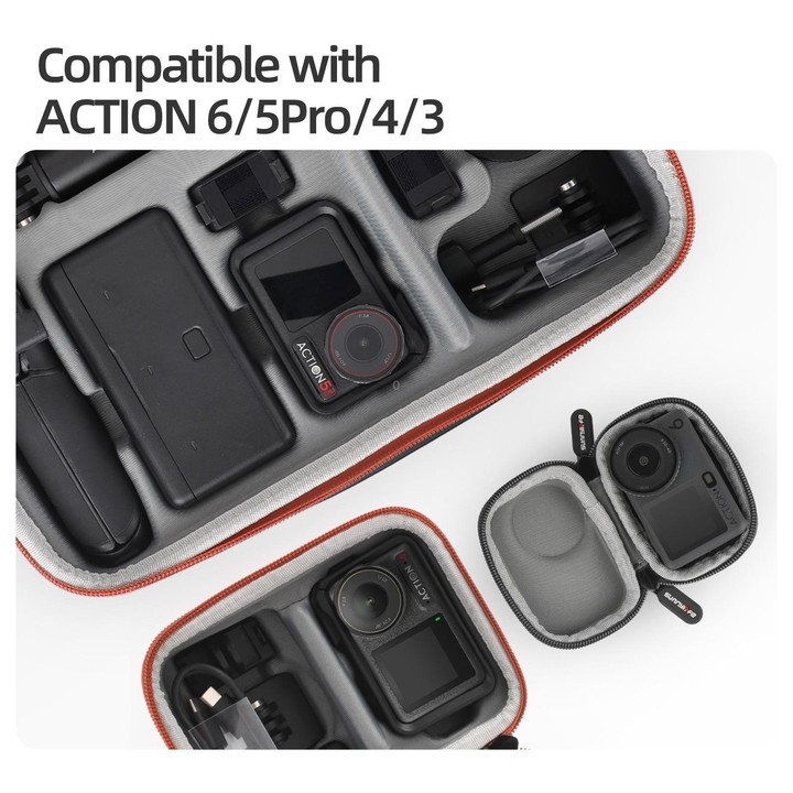 For DJI Osmo Action 6 / 5 Pro / 4 / 3 Sunnylife Portable Carrying Storage Box Mini Body Bag(Orange)