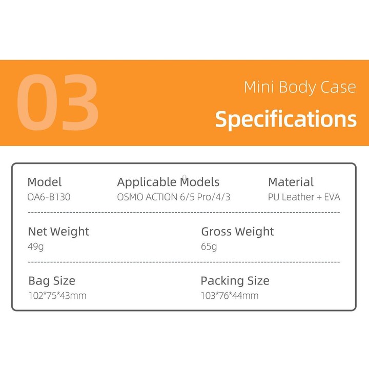 For DJI Osmo Action 6 / 5 Pro / 4 / 3 Sunnylife Portable Carrying Storage Box Mini Body Bag(Orange)