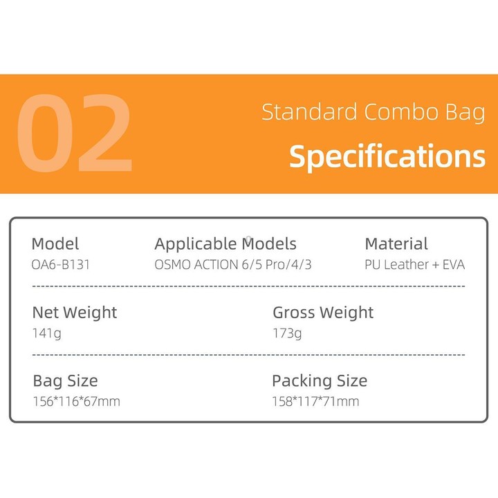 For DJI Osmo Action 6 / 5 Pro / 4 / 3 Sunnylife Portable Carrying Storage Box Standard Combo Bag(Black)