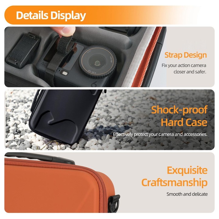 For DJI Osmo Action 6 / 5 Pro / 4 / 3 Sunnylife Portable Carrying Storage Box Adventure Combo Bag(Orange)