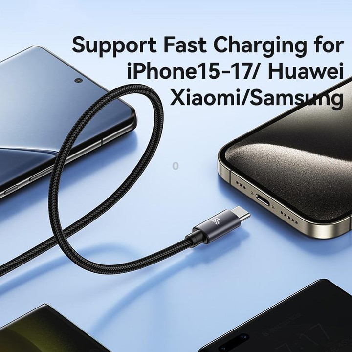 USAMS SJ769 U91 60W Type-C to Type-C Aluminum Alloy Fast Charging Data Cable, Length: 1m(Gun Color)