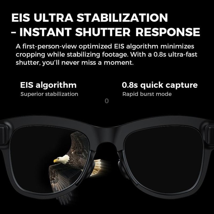 M01S 5MP Smart AI Camera Glasses Supports Voice Calls, Video Recording, WiFi Transmission(Sunglasses Black Frame)
