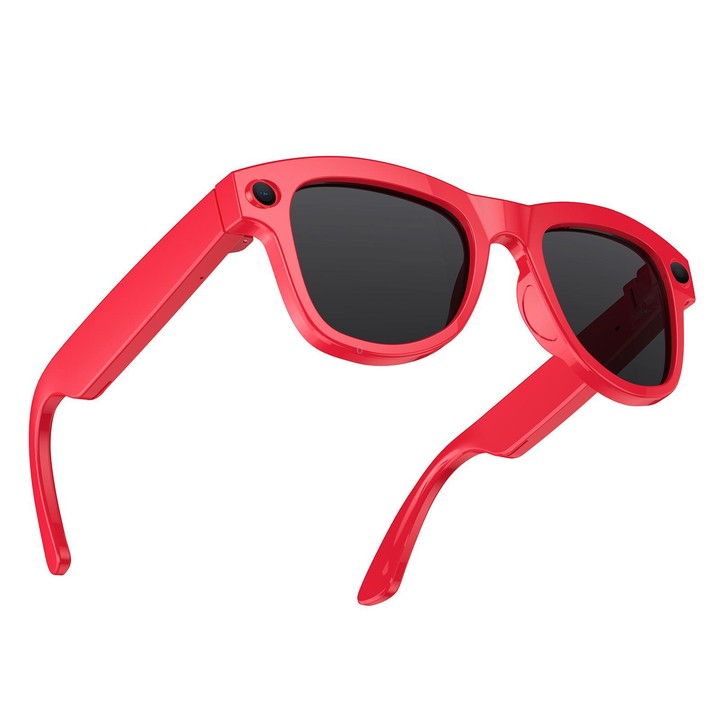 M01S 5MP Smart AI Camera Glasses Supports Voice Calls, Video Recording, WiFi Transmission(Sunglasses Red Frame)