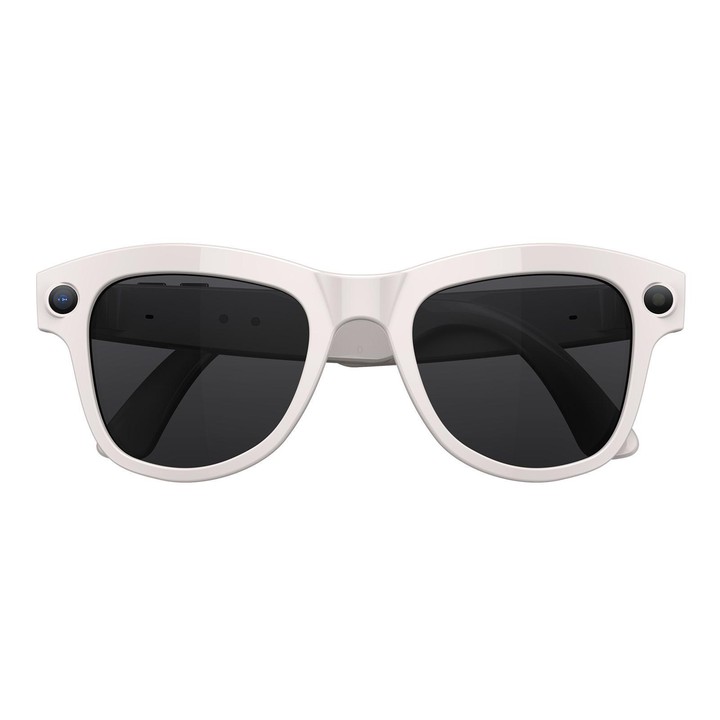 M01S 5MP Smart AI Camera Glasses Supports Voice Calls, Video Recording, WiFi Transmission(Sunglasses Beige White Frame)