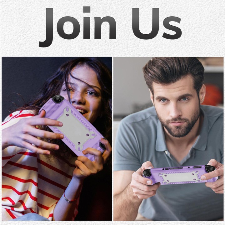 For Nintendo Switch 2 Anti-slip Textured TPU Hybrid PC Gaming Console Protective Case with Card Slot(Purple)