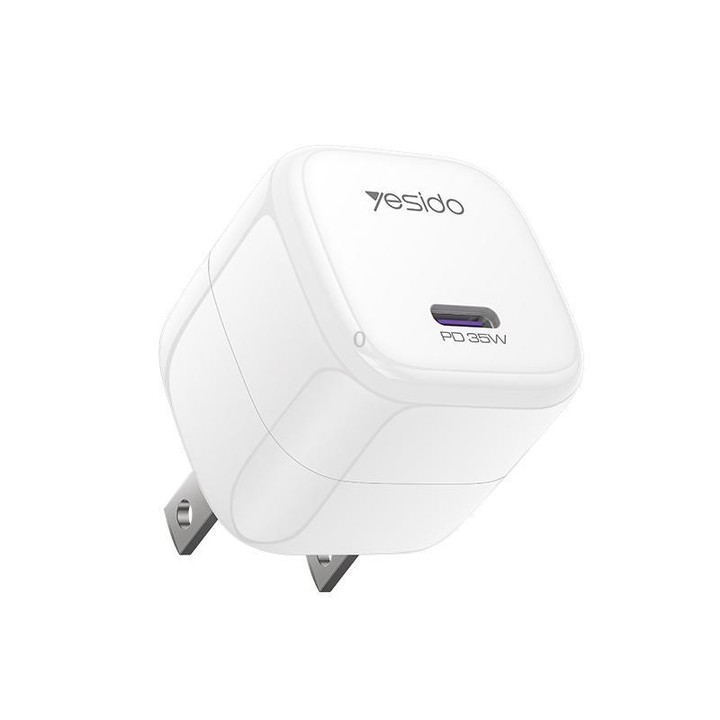 Yesido YC16U PD 35W Type-C Mini Ice Cube Fast Charger, Plug:US Plug(White)