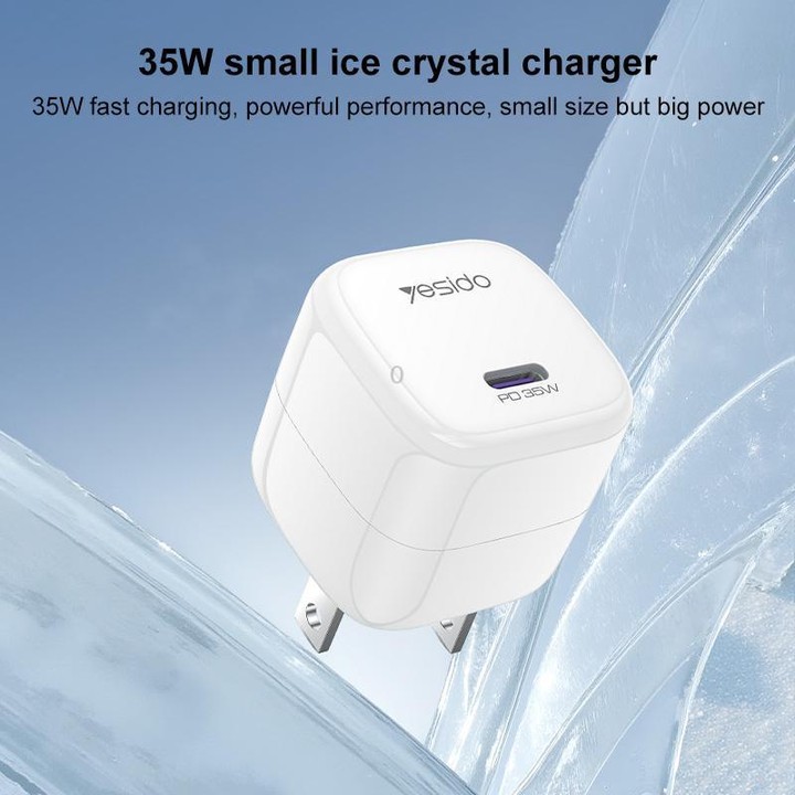 Yesido YC16U PD 35W Type-C Mini Ice Cube Fast Charger, Plug:US Plug(White)