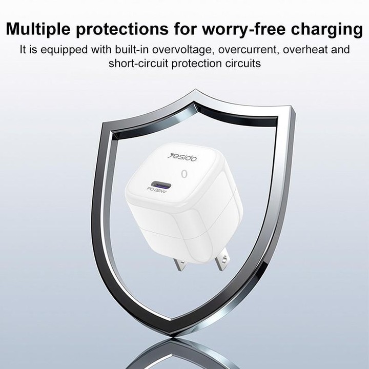 Yesido YC16U PD 35W Type-C Mini Ice Cube Fast Charger, Plug:US Plug(White)