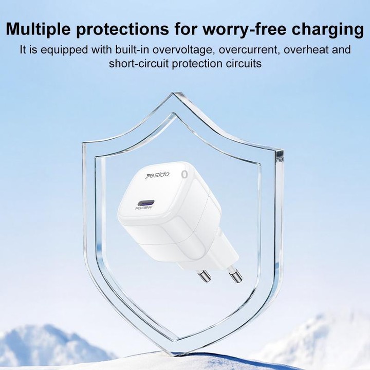 Yesido YC103 PD 35W Type-C Mini Ice Cube Fast Charger, Plug:EU Plug(White)