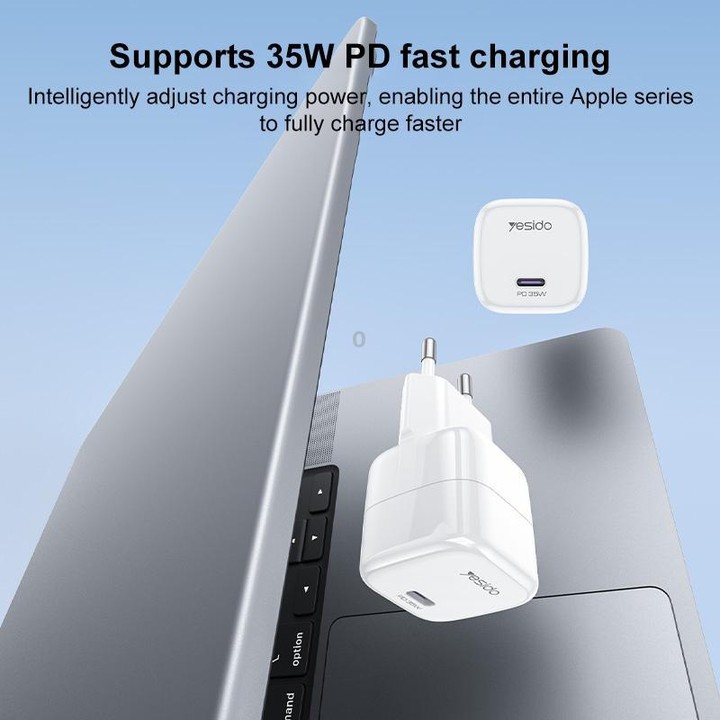 Yesido YC103 PD 35W Type-C Mini Ice Cube Fast Charger, Plug:EU Plug(White)