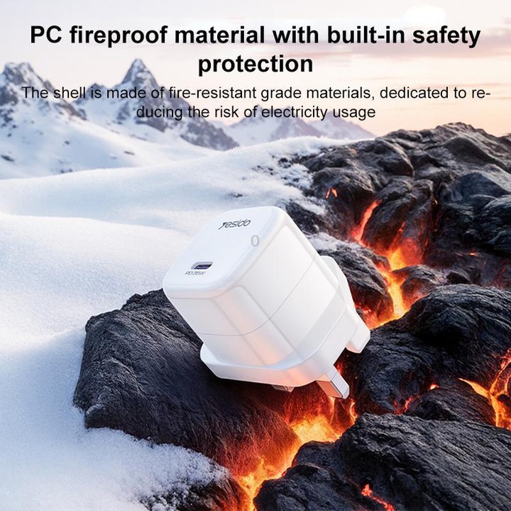 Yesido YC149 PD 35W Type-C Mini Ice Cube Fast Charger, Plug:UK Plug(White)